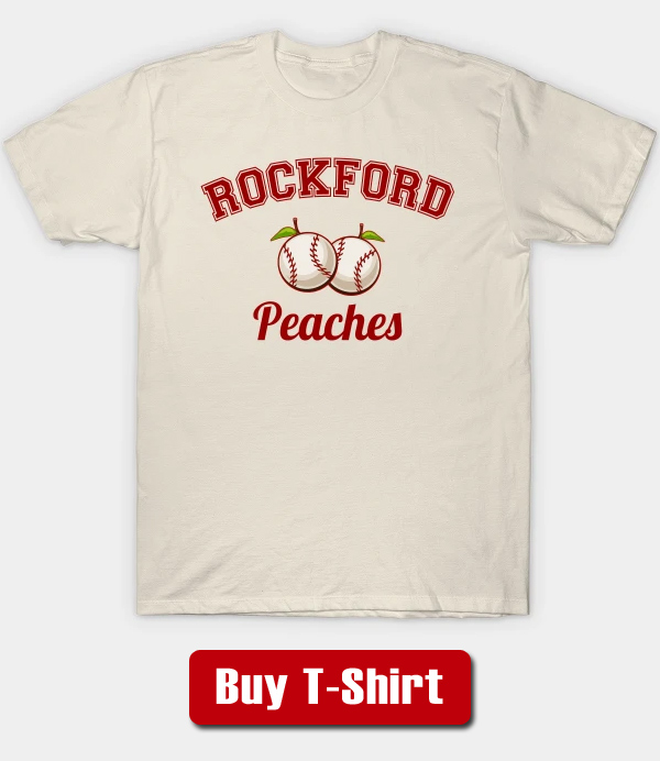 TeambrownApparel Licensed Rockford Peaches AAGPBL Shirt, Team from A League of Their Own Movie, Baseball Gift